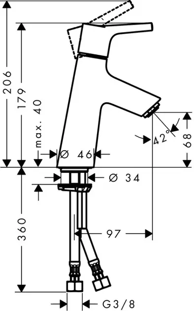 Hansgrohe - Talis S - Mosdó csaptelep - 72012000 – 2. kép