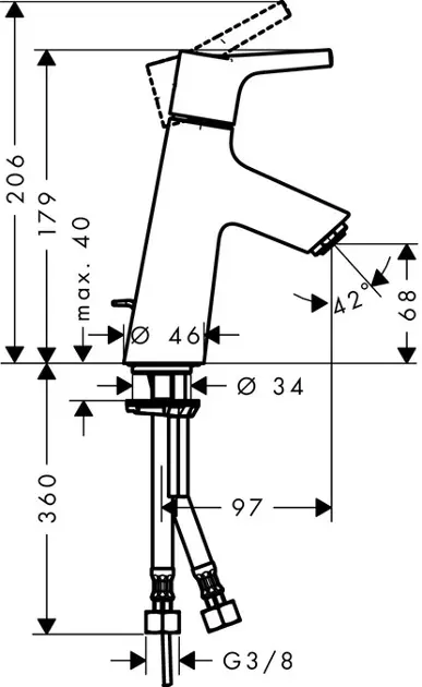 Hansgrohe - Talis S - Mosdó csaptelep - 72013000 – 2. kép