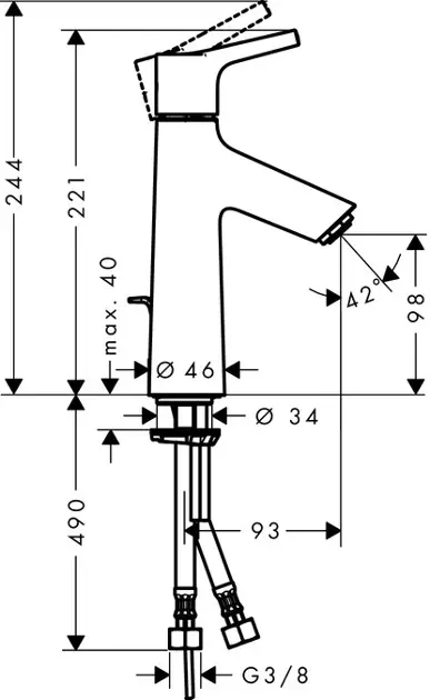 Hansgrohe - Talis S - Mosdó csaptelep - 72020000 – 2. kép