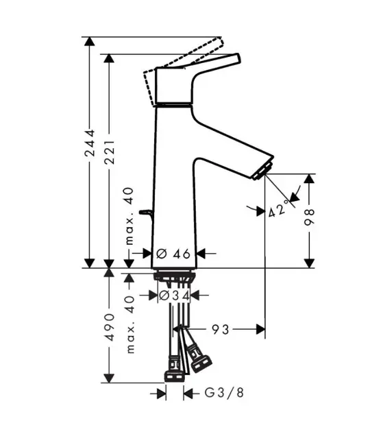 Hansgrohe - Talis S - Mosdó csaptelep - 72022000 – 2. kép