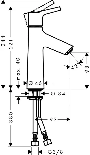Hansgrohe - Talis S - Mosdó csaptelep - 72025000 – 2. kép