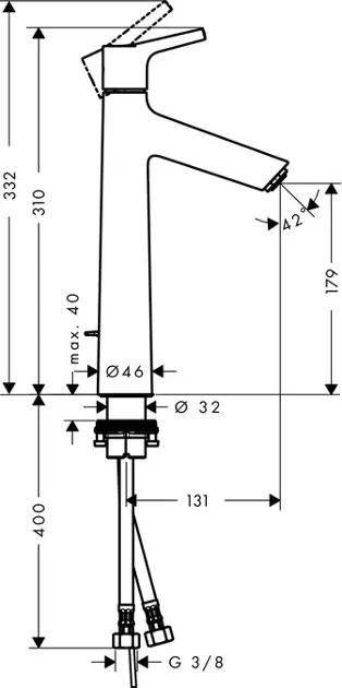Hansgrohe - Talis S - Mosdó csaptelep - 72031000 – 2. kép