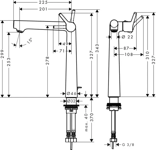Hansgrohe - Talis S - Mosdó csaptelep - 72115000 – 2. kép