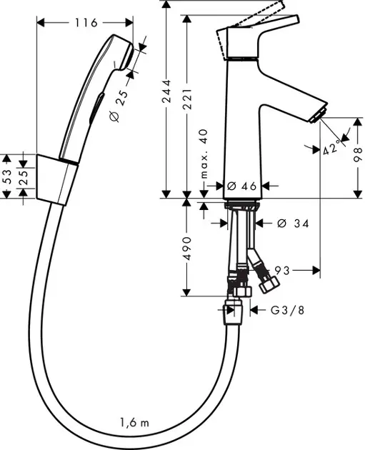 Hansgrohe - Talis S - Mosdó csaptelep - 72290000 – 2. kép