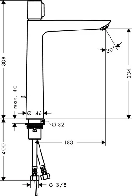 Hansgrohe - Talis Select E - Mosdó csaptelep - 71752000 – 2. kép