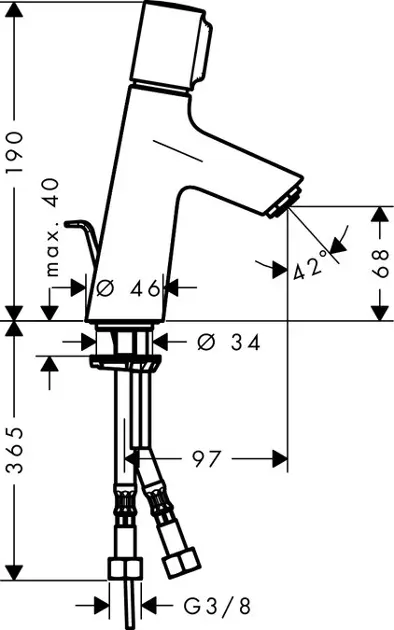Hansgrohe - Talis Select S - Mosdó csaptelep - 72040000 – 2. kép