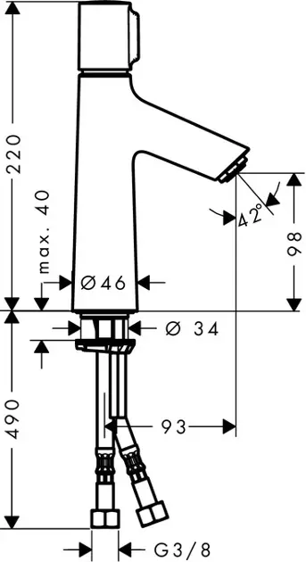 Hansgrohe - Talis Select S - Mosdó csaptelep - 72043000 – 2. kép