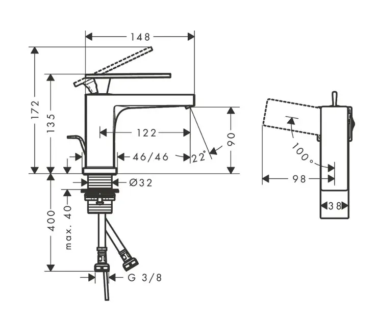 Hansgrohe - Tecturis E - Mosdó csaptelep - 73002140 – 2. kép