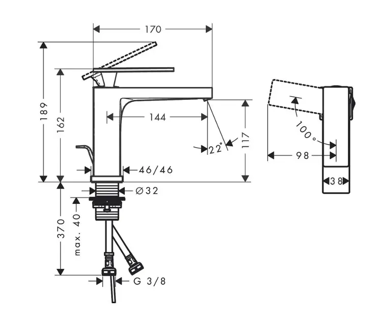 Hansgrohe - Tecturis E - Mosdó csaptelep - 73014670 – 2. kép