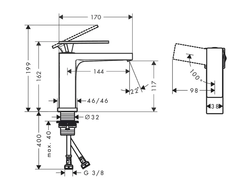 Hansgrohe - Tecturis E - Mosdó csaptelep - 73016140 – 2. kép