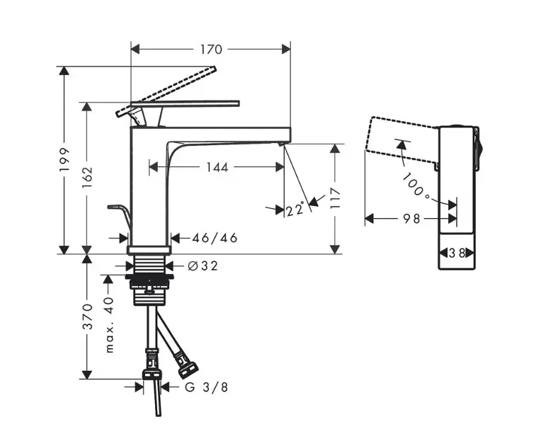 Hansgrohe - Tecturis E - Mosdó csaptelep - 73018670 – 2. kép