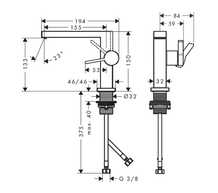 Hansgrohe - Tecturis E - Mosdó csaptelep - 73021140 – 2. kép