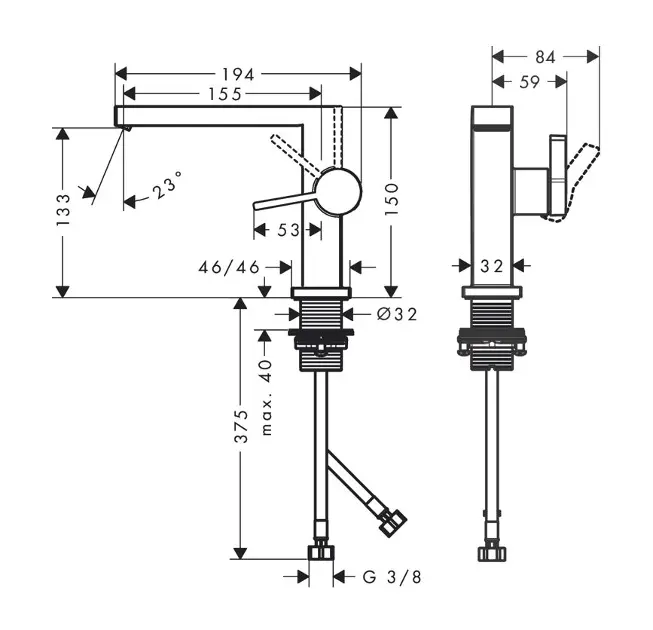 Hansgrohe - Tecturis E - Mosdó csaptelep - 73024000 – 2. kép