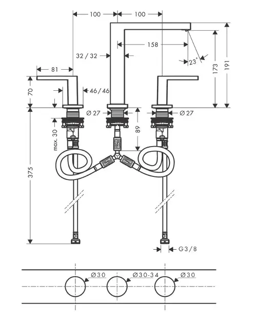 Hansgrohe - Tecturis E - Mosdó csaptelep - 73030700 – 2. kép