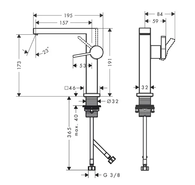 Hansgrohe - Tecturis E - Mosdó csaptelep - 73041670 – 2. kép