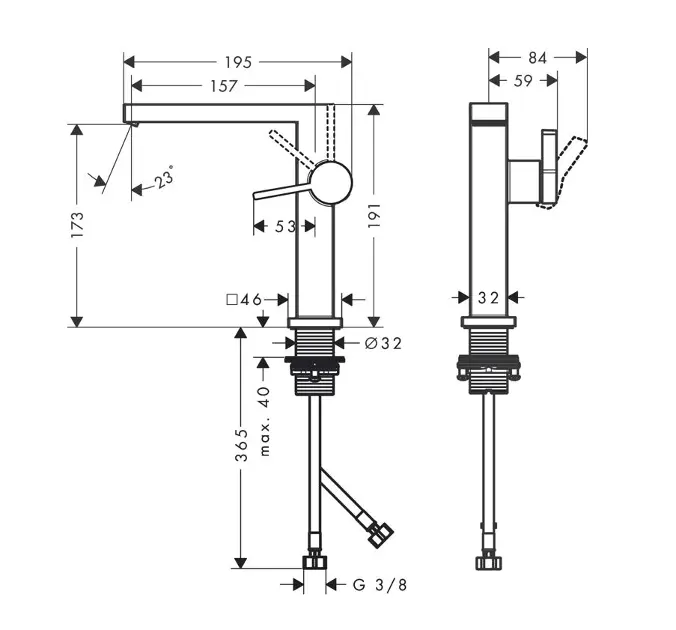 Hansgrohe - Tecturis E - Mosdó csaptelep - 73042700 – 2. kép