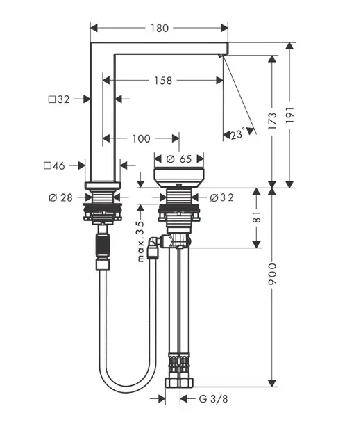 Hansgrohe - Tecturis E - Mosdó csaptelep - 73053670 – 2. kép