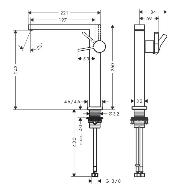 Hansgrohe - Tecturis E - Mosdó csaptelep - 73072140 – 2. kép