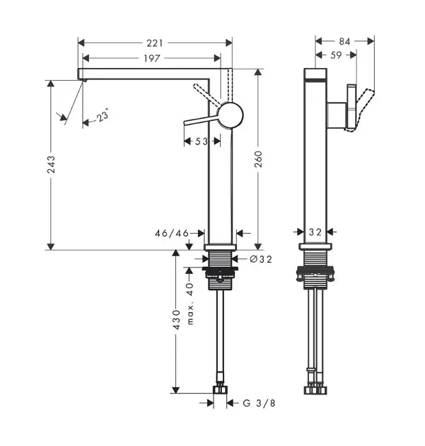 Hansgrohe - Tecturis E - Mosdó csaptelep - 73073670 – 2. kép