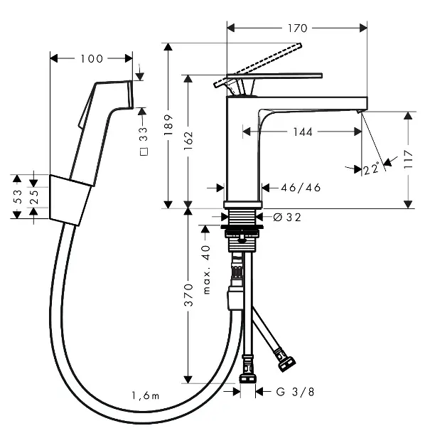 Hansgrohe - Tecturis E - Mosdó csaptelep - 73210670 – 2. kép