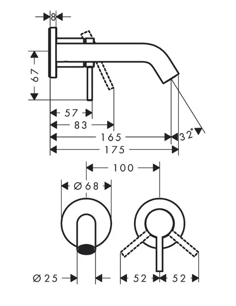 Hansgrohe - Tecturis S - Mosdó csaptelep - 73350670 – 2. kép