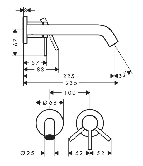 Hansgrohe - Tecturis S - Mosdó csaptelep - 73351700 – 2. kép
