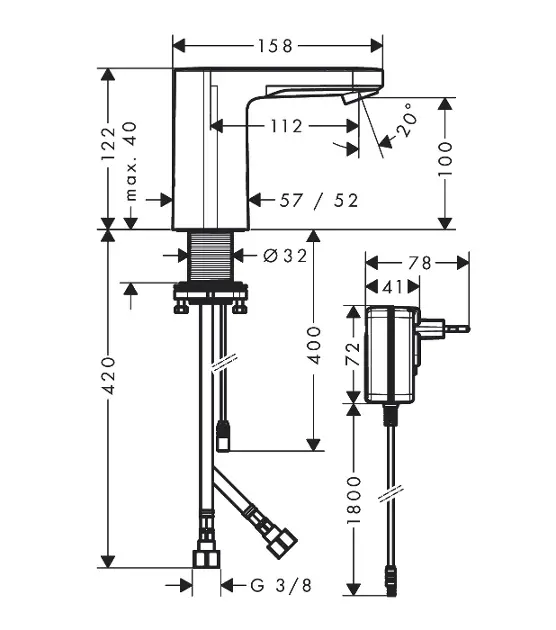 Hansgrohe - Vernis Blend - Mosdó csaptelep - 71501000 – 2. kép