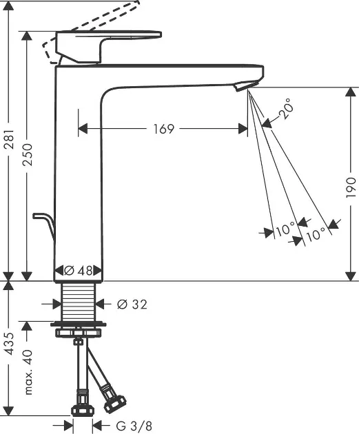 Hansgrohe - Vernis Blend - Mosdó csaptelep - 71552670 – 2. kép