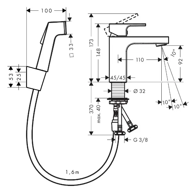 Hansgrohe - Vernis Shape - Mosdó csaptelep - 71216000 – 2. kép