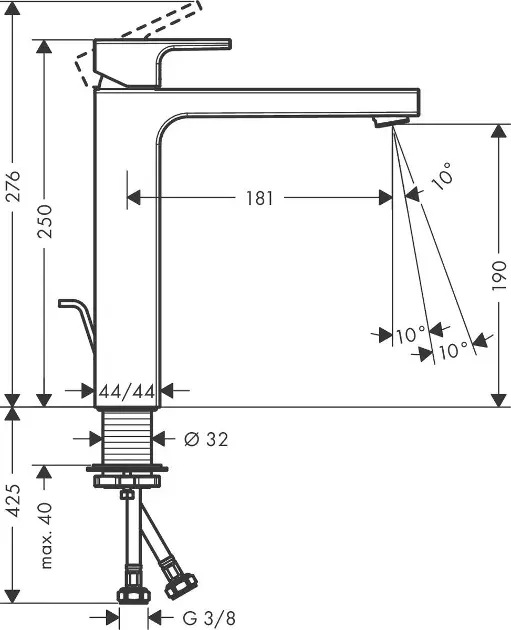 Hansgrohe - Vernis Shape - Mosdó csaptelep - 71562670 – 2. kép