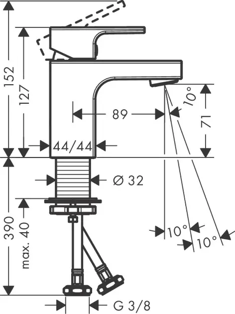 Hansgrohe - Vernis Shape - Mosdó csaptelep - 71567670 – 2. kép