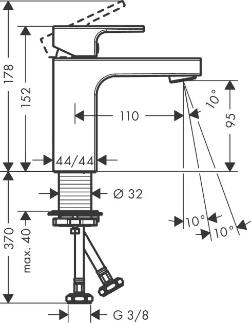Hansgrohe - Vernis Shape - Mosdó csaptelep - 71569000 – 2. kép