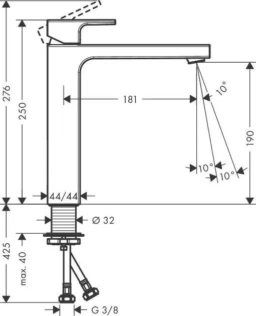 Hansgrohe - Vernis Shape - Mosdó csaptelep - 71591000 – 2. kép