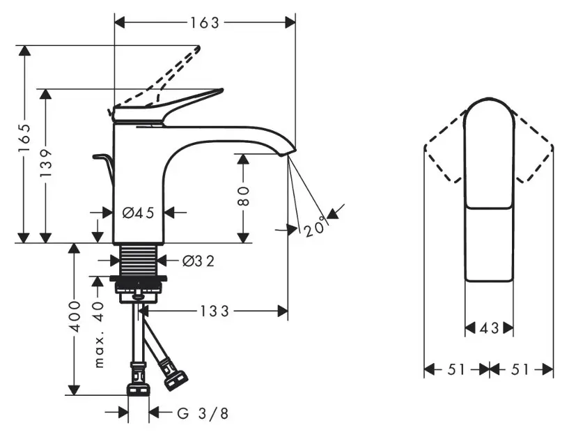 Hansgrohe - Vivenis - Mosdó csaptelep - 75010000 – 2. kép