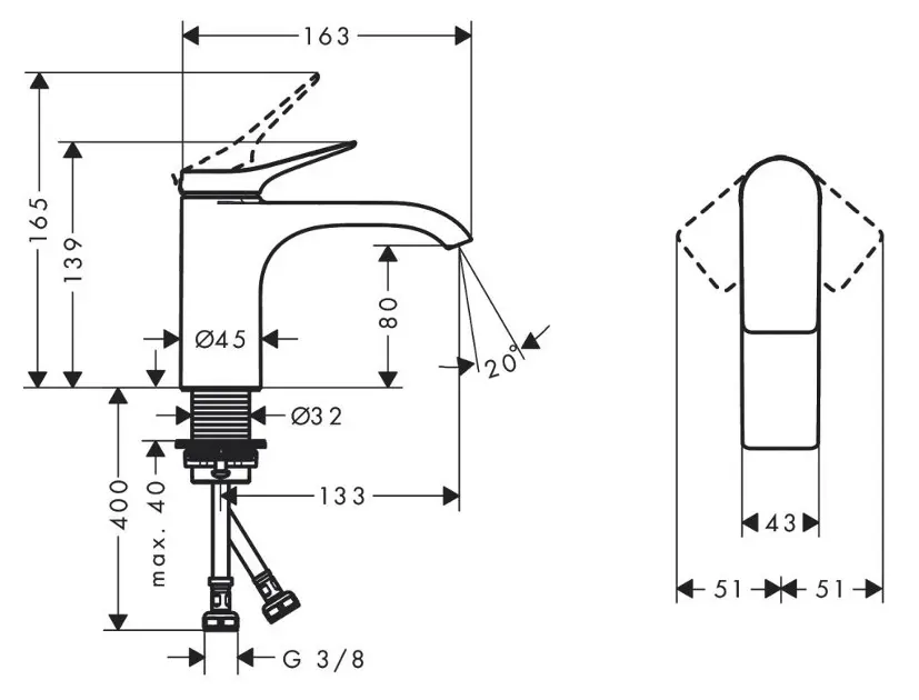 Hansgrohe - Vivenis - Mosdó csaptelep - 75012000 – 2. kép