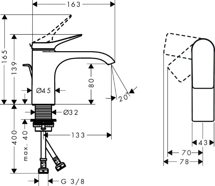 Hansgrohe - Vivenis - Mosdó csaptelep - 75014340 – 2. kép
