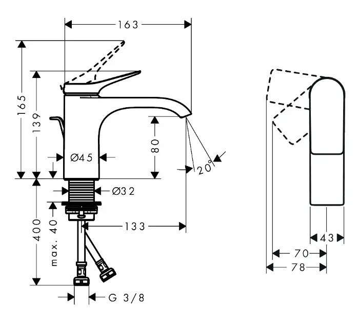 Hansgrohe - Vivenis - Mosdó csaptelep - 75014700 – 2. kép