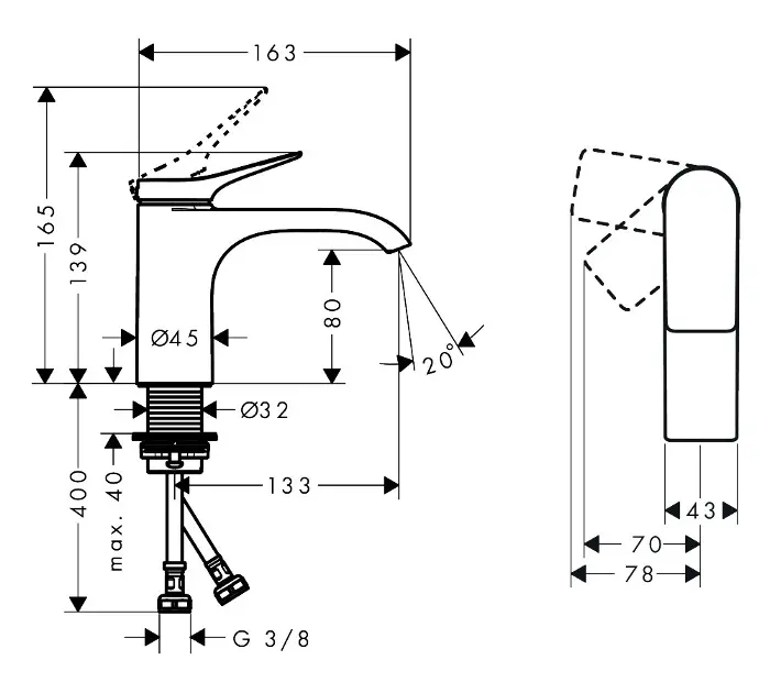 Hansgrohe - Vivenis - Mosdó csaptelep - 75015000 – 2. kép