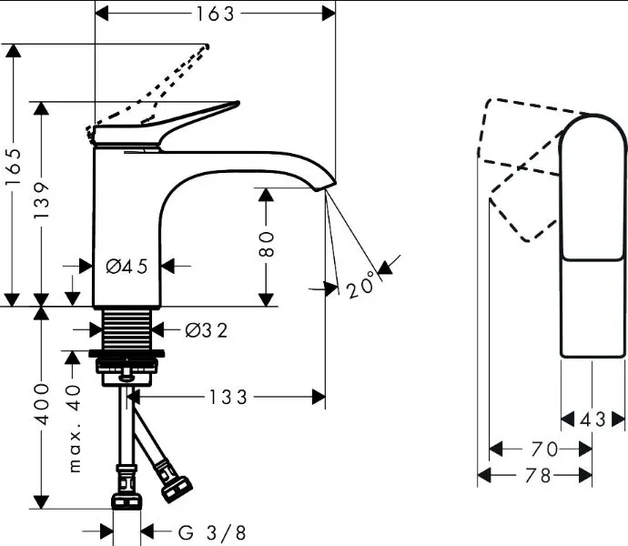 Hansgrohe - Vivenis - Mosdó csaptelep - 75015340 – 2. kép