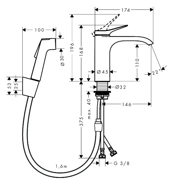 Hansgrohe - Vivenis - Mosdó csaptelep - 75210140 – 2. kép