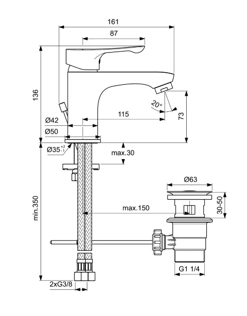 Ideal Standard - Alpha - Mosdó csaptelep - BC486AA – 2. kép