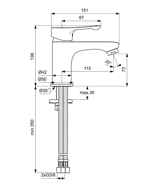 Ideal Standard - Alpha - Mosdó csaptelep - BC552AA – 2. kép