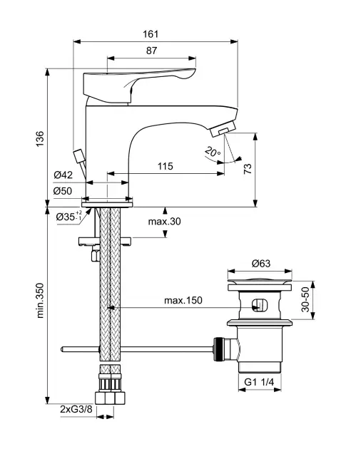 Ideal Standard - Alpha - Mosdó csaptelep - BC647AA – 2. kép