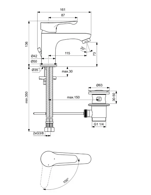 Ideal Standard - Alpha - Mosdó csaptelep - BC648AA – 2. kép