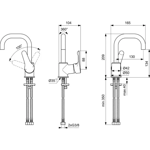 Ideal Standard - Alpha - Mosdó csaptelep - BC650AA – 2. kép
