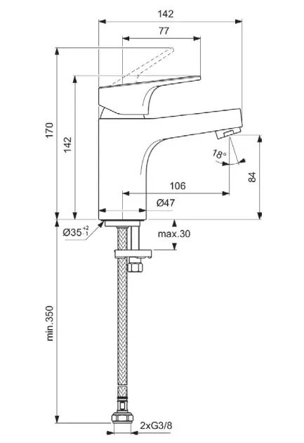 Ideal Standard - Cerabase - Mosdó csaptelep - BC827AA – 2. kép