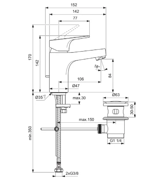 Ideal Standard - Cerabase - Mosdó csaptelep - BC833AA – 2. kép
