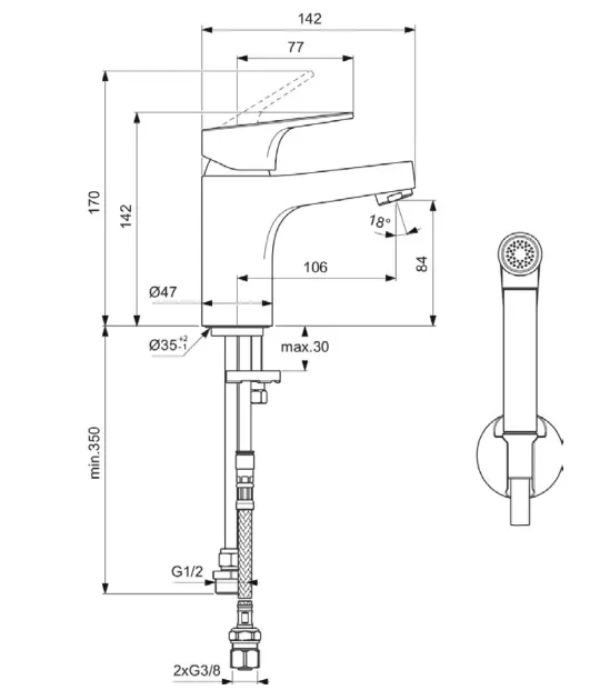 Ideal Standard - Cerabase - Mosdó csaptelep - BC834AA – 2. kép