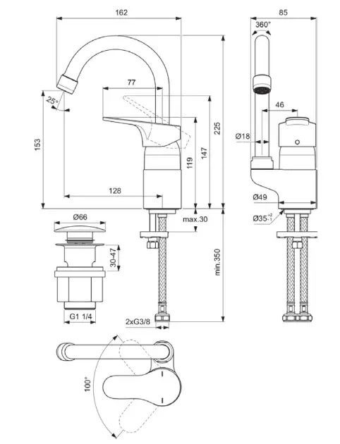 Ideal Standard - Cerabase - Mosdó csaptelep - BC835AA – 2. kép