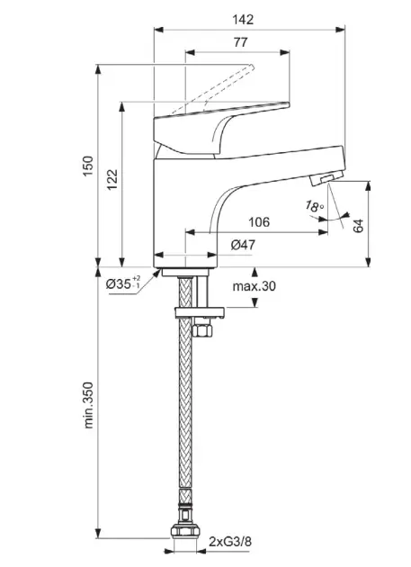 Ideal Standard - Cerabase - Mosdó csaptelep - BD391AA – 2. kép